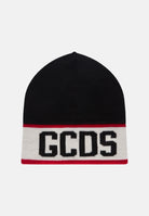 GCDS Berretto di lana nero per uomo e donna con logo GCDS B2CU5801K19 99 GCDS 