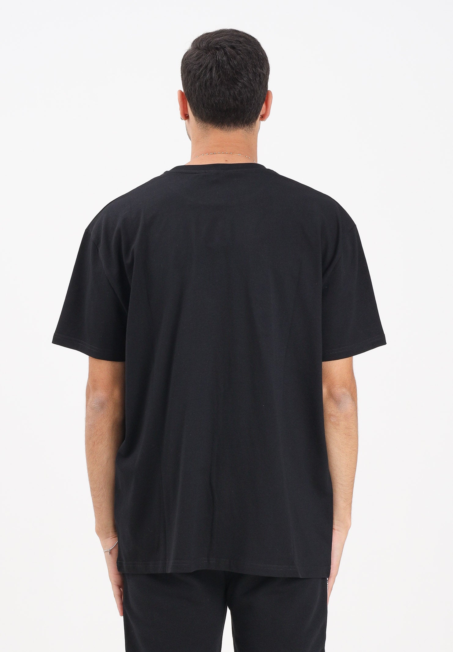 GCDS T-shirt a manica corta nera per uomo e donna con stampa logo B2EM2305JJ4 99 GCDS 
