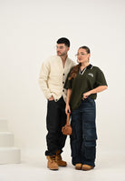 GCDS Polo a manica corta verde militare da uomo con Logo Lounge B2EM2500JJ6 88 GCDS 