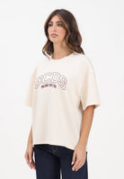GCDS T-shirt a manica corta panna da donna con stampa logo B2EW2306JJ3 15 GCDS 