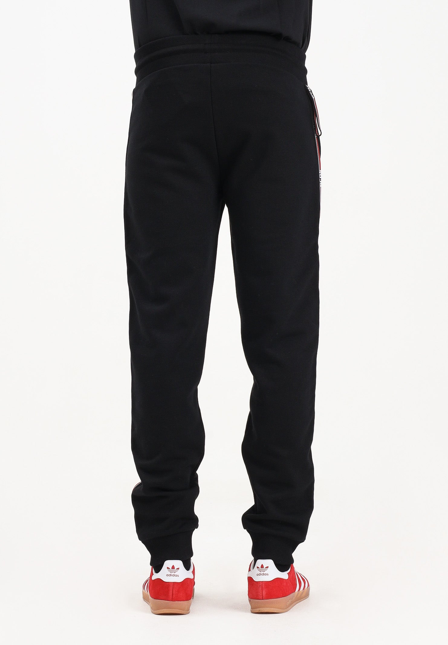 GCDS Pantalone sportivo nero per uomo e donna con banda logata B2EW3002JD1 99 GCDS 