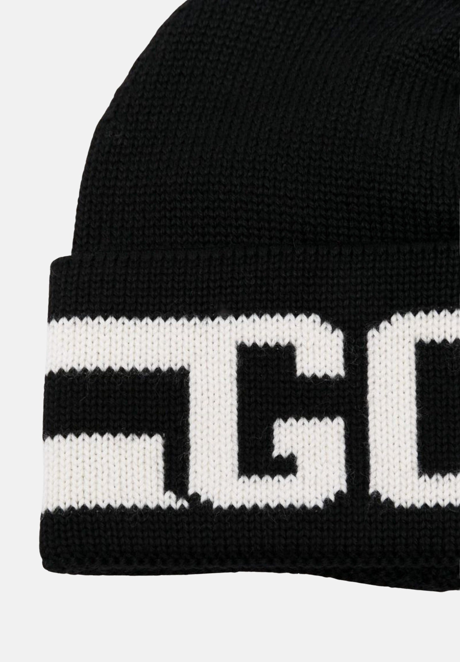 GCDS Berretto nero per uomo e donna con logo B2JU5818AL9 99 GCDS 