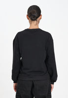 GCDS Felpa girocollo nera per donna e ragazze con stampa in strass B2JW1532BA5 99 GCDS 