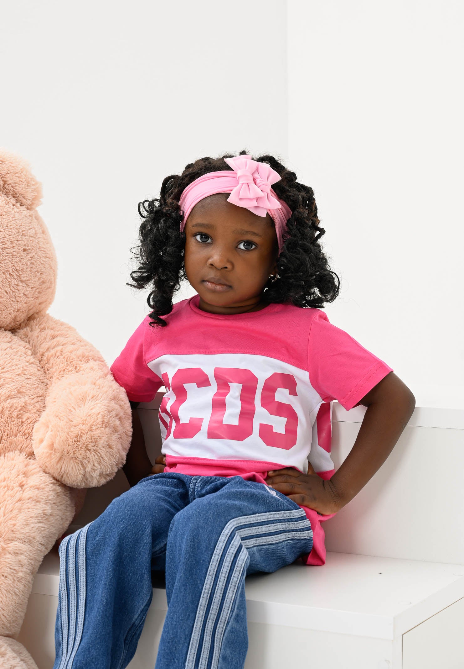 GCDS T-shirt a manica corta fucsia per bambino e bambina con stampa logo GCDS B2KU2329JF1 59 GCDS 