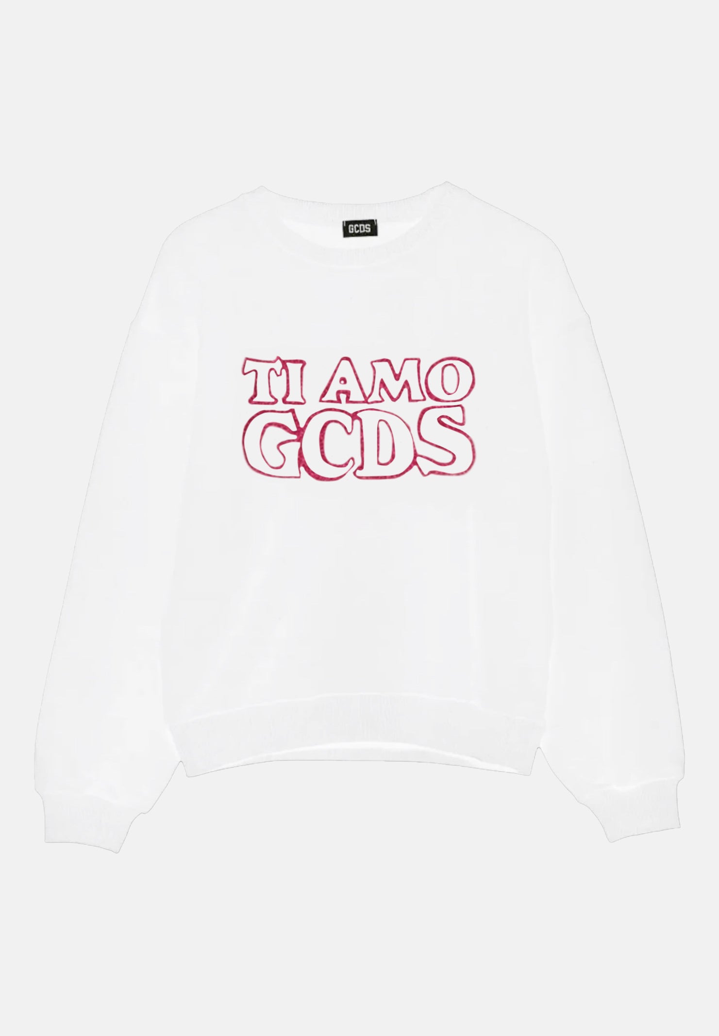 GCDS Felpa girocollo bianca da bambina con stampa TI AMO GCDS B2KW1532BA5 15 GCDS 