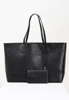 GCDS Shopper nera da donna con pattern logo GCDSMD001 99 GCDS 