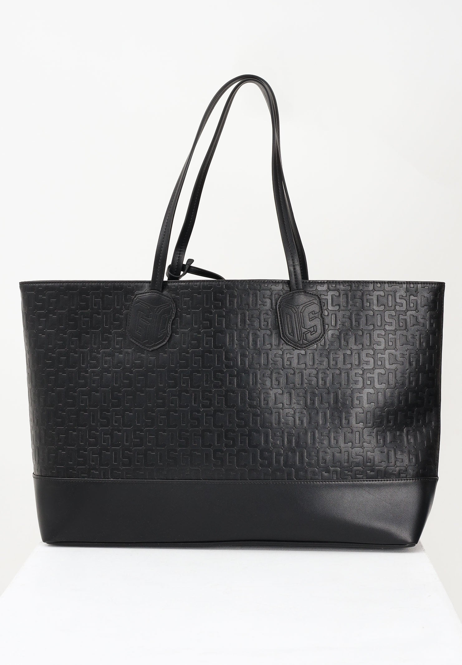 GCDS Shopper nera da donna con pattern logo GCDSMD001 99 GCDS 