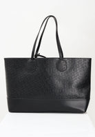 GCDS Shopper nera da donna con pattern logo GCDSMD001 99 GCDS 