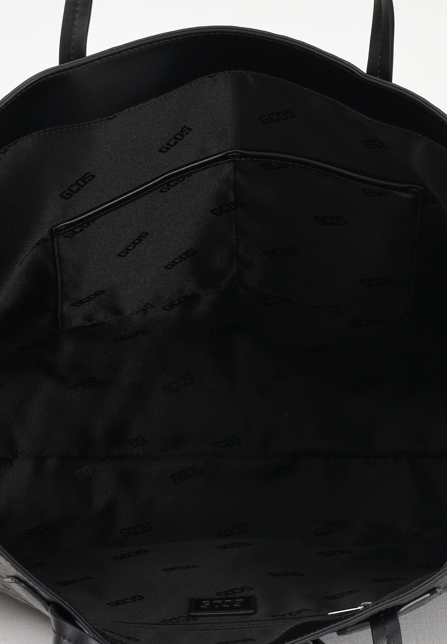 GCDS Shopper nera da donna con pattern logo GCDSMD001 99 GCDS 