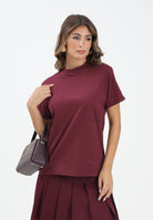 HINNOMINATE T-shirt a manica corta bordeaux da donna con logo HMABW01940 RS02 HINNOMINATE 