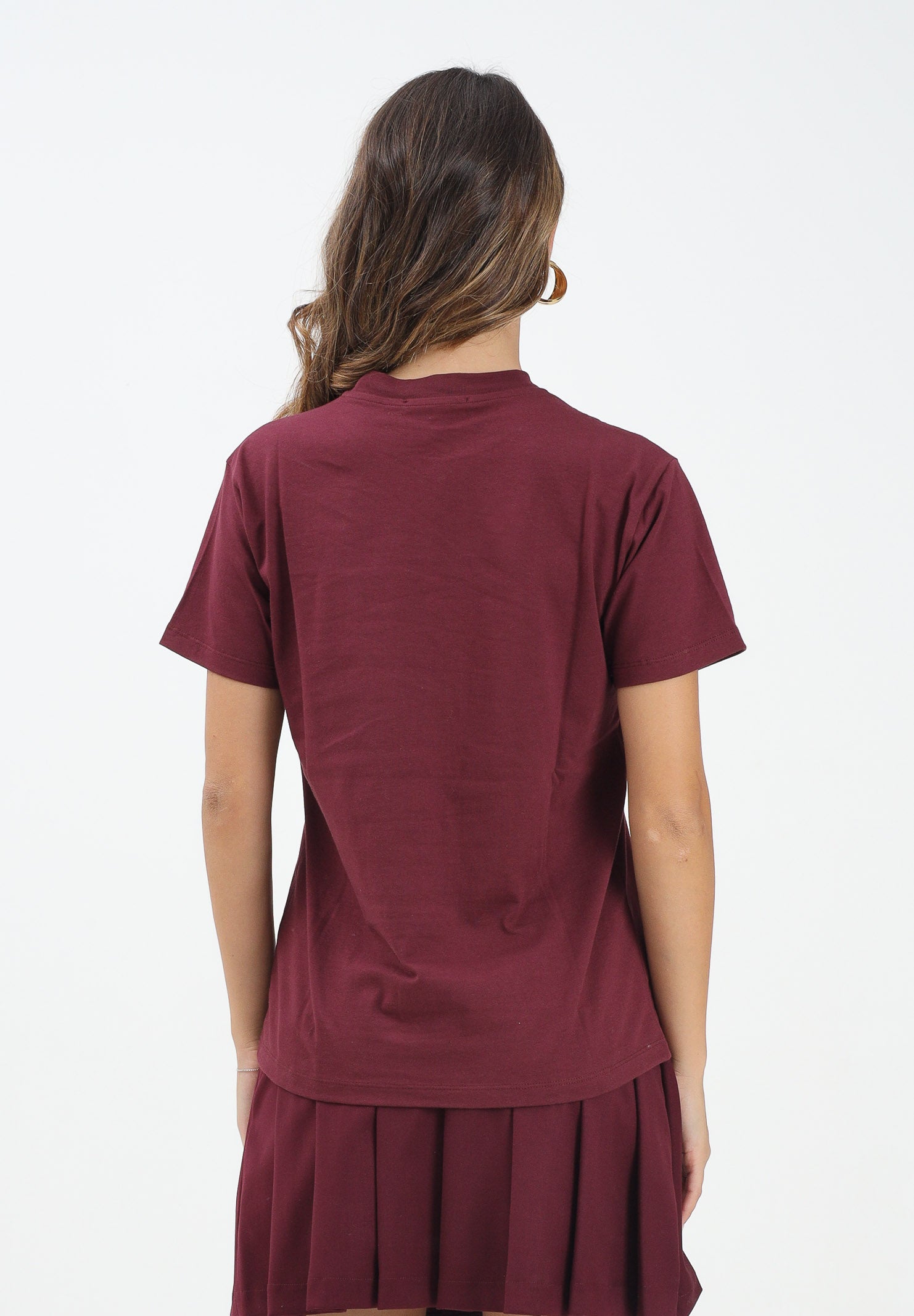 HINNOMINATE T-shirt a manica corta bordeaux da donna con logo HMABW01940 RS02 HINNOMINATE 