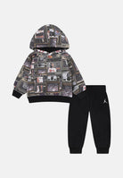 JORDAN Tuta Brooklyn French Terry nera da neonato 65F239 023 JORDAN 