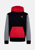 JORDAN Felpa con cappuccio Brooklyn nera, rossa e grigia per bambino e bambina 95D392 KR5 JORDAN 