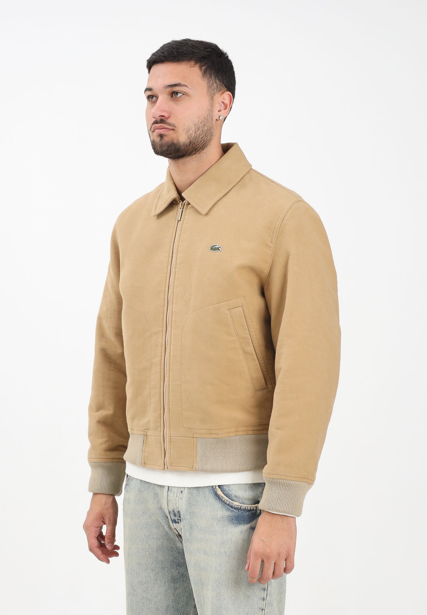 LACOSTE Giubbotto scamosciato beige da uomo BH5147 02S LACOSTE 