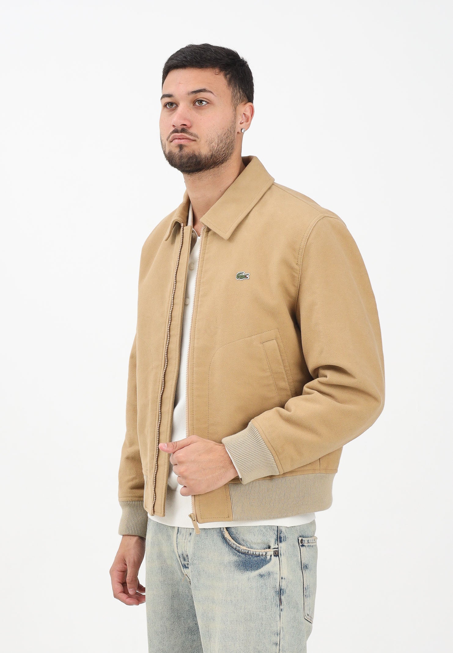 LACOSTE Giubbotto scamosciato beige da uomo BH5147 02S LACOSTE 