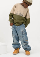 MAISON MARGIELA Jeans cargo in denim chiaro per donna, ragazzi e bambini con Numeric logo ricamato M60793MM05V M601 MAISON MARGIELA 