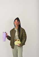 MAISON MARGIELA Bomber verde per donna, ragazzi e bambini con Patch Numeric M60832MM03B M6514 MAISON MARGIELA 