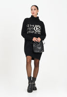 MAISON MARGIELA Abito corto nero per donna e ragazza con maxi logo M60848MM06M M6900 MAISON MARGIELA 
