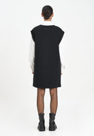 MAISON MARGIELA Abito corto nero per donna e ragazze con maxi logo M60850MM02X M6900 MAISON MARGIELA 