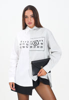 MAISON MARGIELA Camicia a manica lunga bianca e grigia per donna, ragazzi e bambini con stampa logo M60860MM014 M6C36 MAISON MARGIELA 