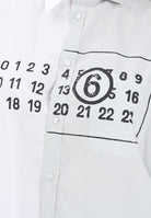 MAISON MARGIELA Camicia a manica lunga bianca e grigia per donna, ragazzi e bambini con stampa logo M60860MM014 M6C36 MAISON MARGIELA 