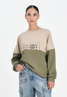 MAISON MARGIELA Felpa girocollo beige e verde per donna, ragazzi e bambini caratterizzata da una costruzione re-cut M60870MM04H M6C38 MAISON MARGIELA 