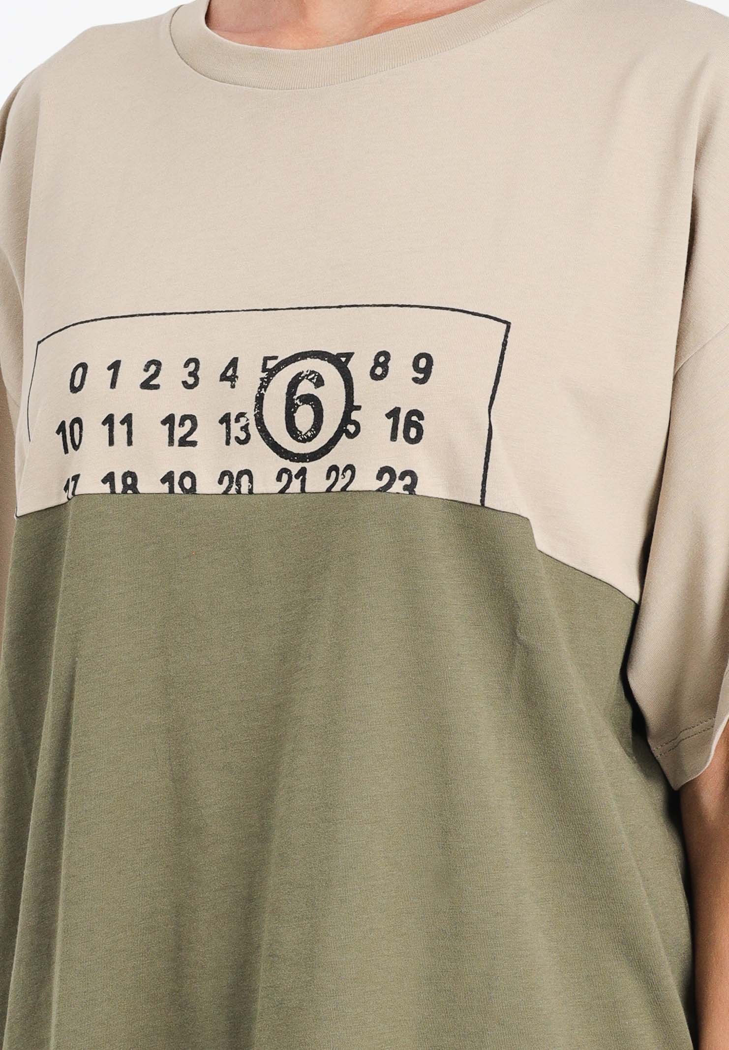 MAISON MARGIELA T-shirt a manica corta beige e verde per donna, ragazzi e bambini caratterizzata da una costruzione re-cut M60876MM04I M6C38 MAISON MARGIELA 