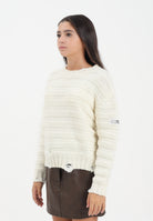 MAISON MARGIELA Maglioncino girocollo panna per donna, ragazzi e bambini in misto lana a coste con rotture<BR/> M60880MM06P M6101 MAISON MARGIELA 