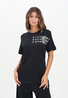 MAISON MARGIELA T-shirt a manica corta nera per donna, ragazzi e bambini arricchita da un logo Hand Written M60897MM02Y M6900 MAISON MARGIELA 