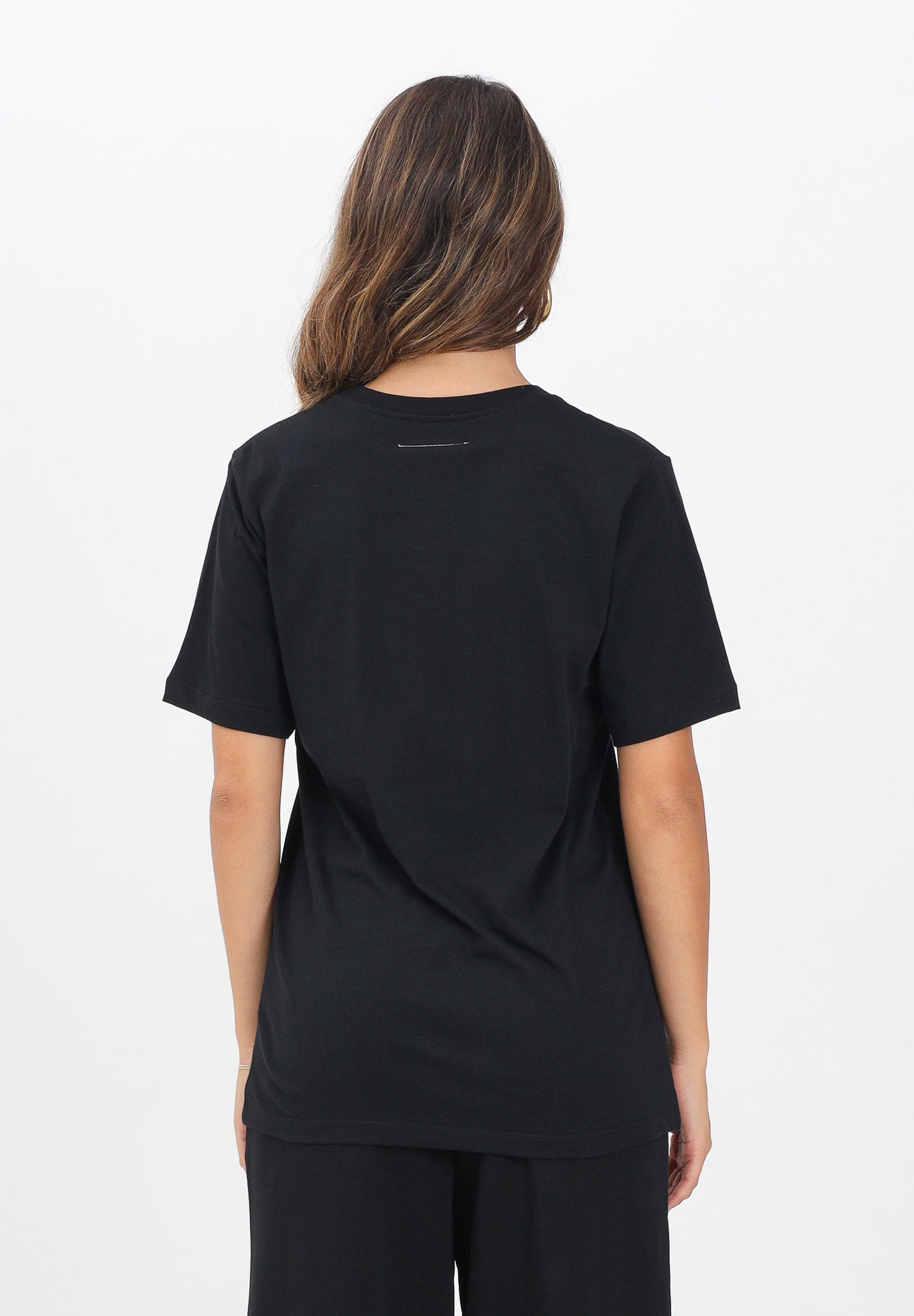 MAISON MARGIELA T-shirt a manica corta nera per donna, ragazzi e bambini arricchita da un logo Hand Written M60897MM02Y M6900 MAISON MARGIELA 