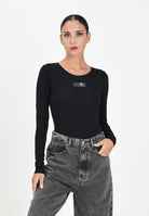 MAISON MARGIELA Body a maniche lunghe nero per donna e ragazze con logo M60911MM06L M6900 MAISON MARGIELA 