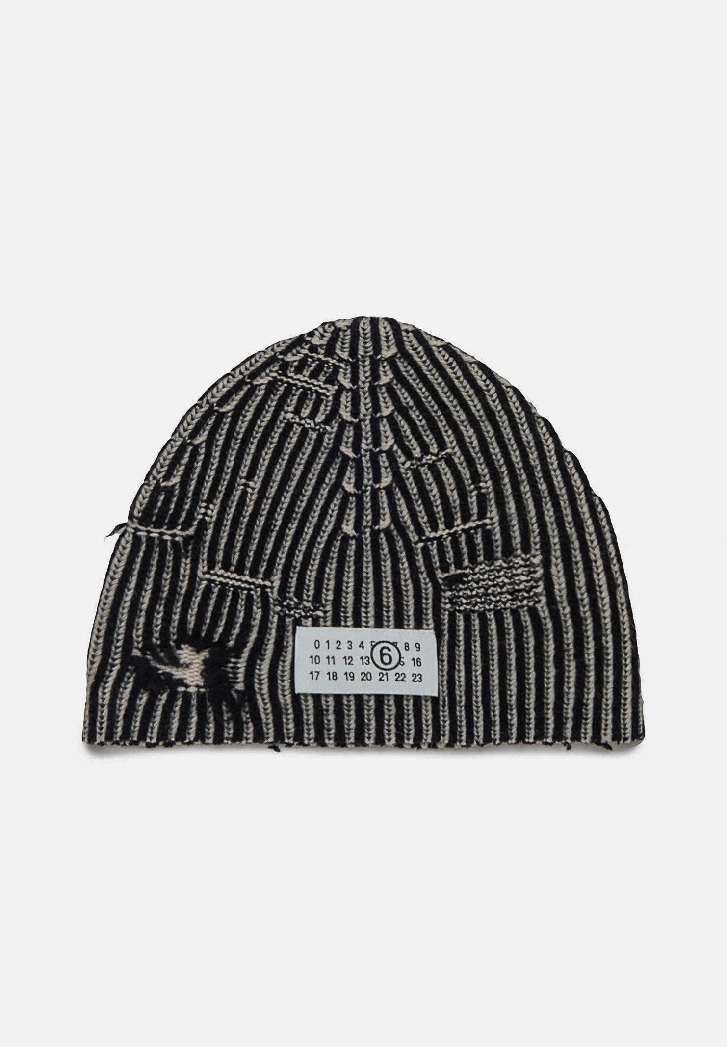 MAISON MARGIELA Berretto per uomo e donna  in lana a coste a coste bicolor con Numeric logo M60913MM06K M6C39 MAISON MARGIELA 
