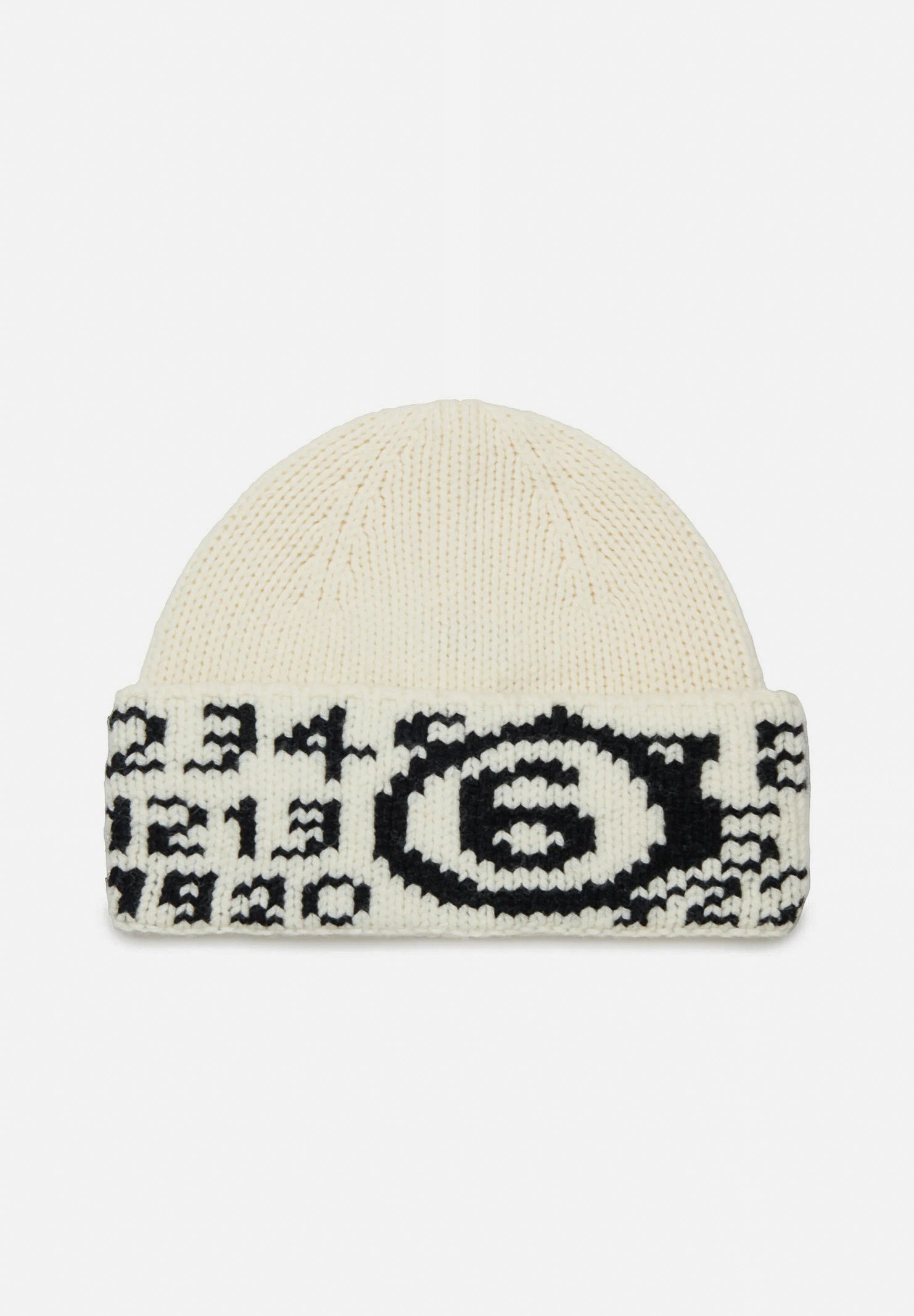 MAISON MARGIELA Berretto di lana panna per uomo e donna con Numeric logo jacquard M60915MM06M M6101 MAISON MARGIELA 
