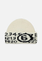 MAISON MARGIELA Berretto di lana panna per uomo e donna con Numeric logo jacquard M60915MM06M M6101 MAISON MARGIELA 