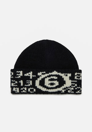 MAISON MARGIELA Berretto di lana nero per uomo e donna con Numeric logo jacquard M60915MM06M M6900 MAISON MARGIELA 