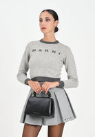 MARNI Maglioncino girocollo grigio per donna e bambina con logo M00993M00ML 0M923 MARNI 