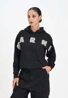 MARNI Felpa con cappuccio nera per donna, ragazzi e bambini rifinita da logo Patch Marni ricamato M01266M00V0 0M90D MARNI 