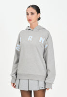 MARNI Felpa con cappuccio grigia per donna, ragazzi e bambini rifinita da logo Patch Marni ricamato M01266M00V0 0M923 MARNI 