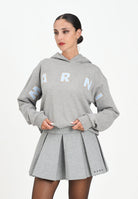 MARNI Felpa con cappuccio grigia per donna, ragazzi e bambini rifinita da logo Patch Marni ricamato M01266M00V0 0M923 MARNI 
