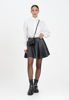 MARNI Gonna corta nera per donna e ragazze in tessuto spalmato M01508M00W2 0M900 MARNI 