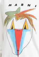 MARNI Felpa girocollo bianca per donna, ragazzi e bambini con grafica Jungle M01573M00V0 0M114 MARNI 
