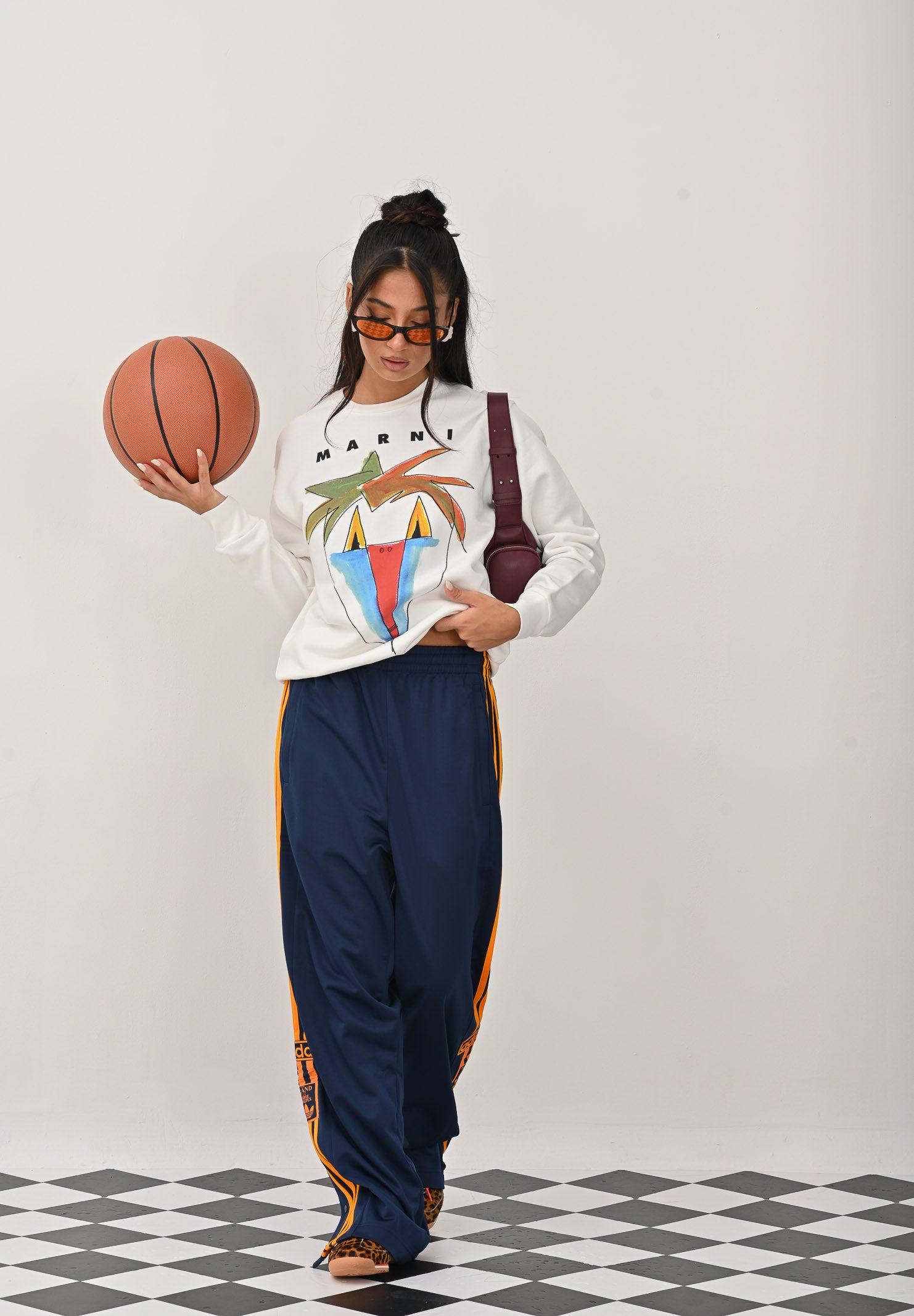 MARNI Felpa girocollo bianca per donna, ragazzi e bambini con grafica Jungle M01573M00V0 0M114 MARNI 