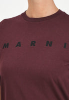 MARNI T-shirt a manica corta bordeaux per donna, ragazzi e bambini con stampa logo M01601M00RF 0M434 MARNI 