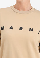 MARNI Felpa girocollo beige per donna, ragazzi e bambini con logo istituzionale M01612M00V0 0M715 MARNI 
