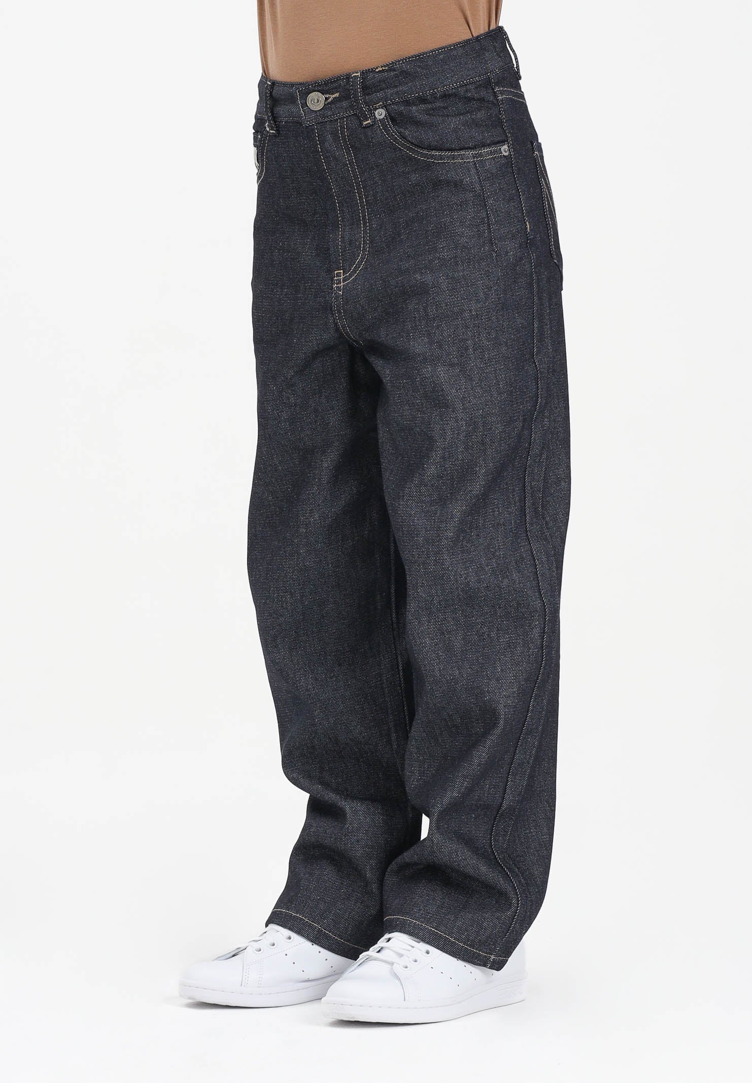 N21 Jeans in denim scuro per donna, ragazzi e bambini con impunture a contrasto N2108MN0438 0N01 N21 