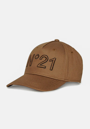 N21 Cappello con visiera cammello per uomo e donna con logo N°21 ricamato N2108RN0041 0N720 N21 