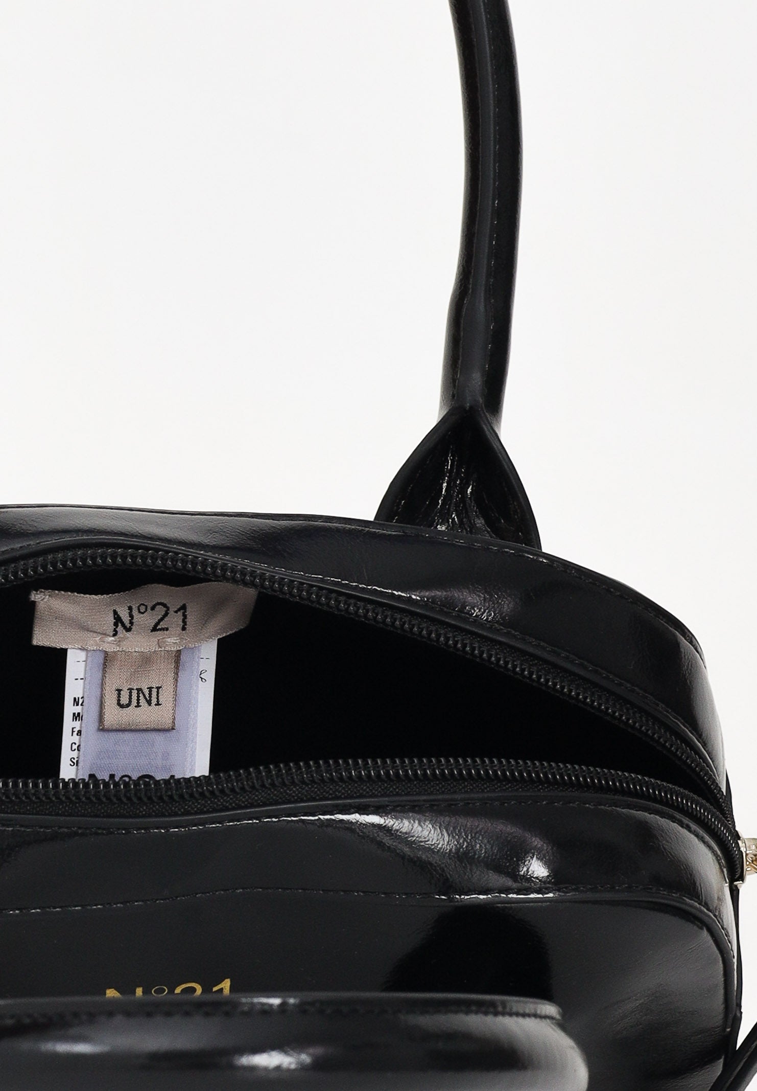 N21 Borsa a mano nera da donna realizzata in tessuto spalmato martellato con logo N°21 N21096N0246 0N900 N21 