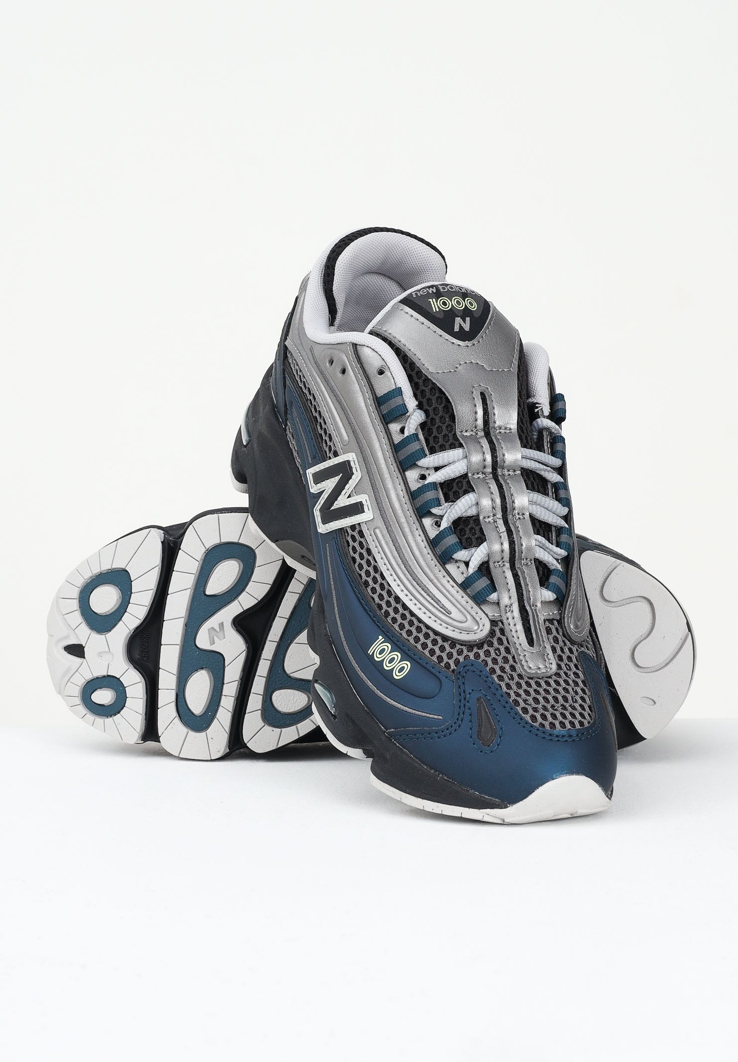 NEW BALANCE Sneakers 1000 ottanio e argento per uomo e donna M1000S . NEW BALANCE 