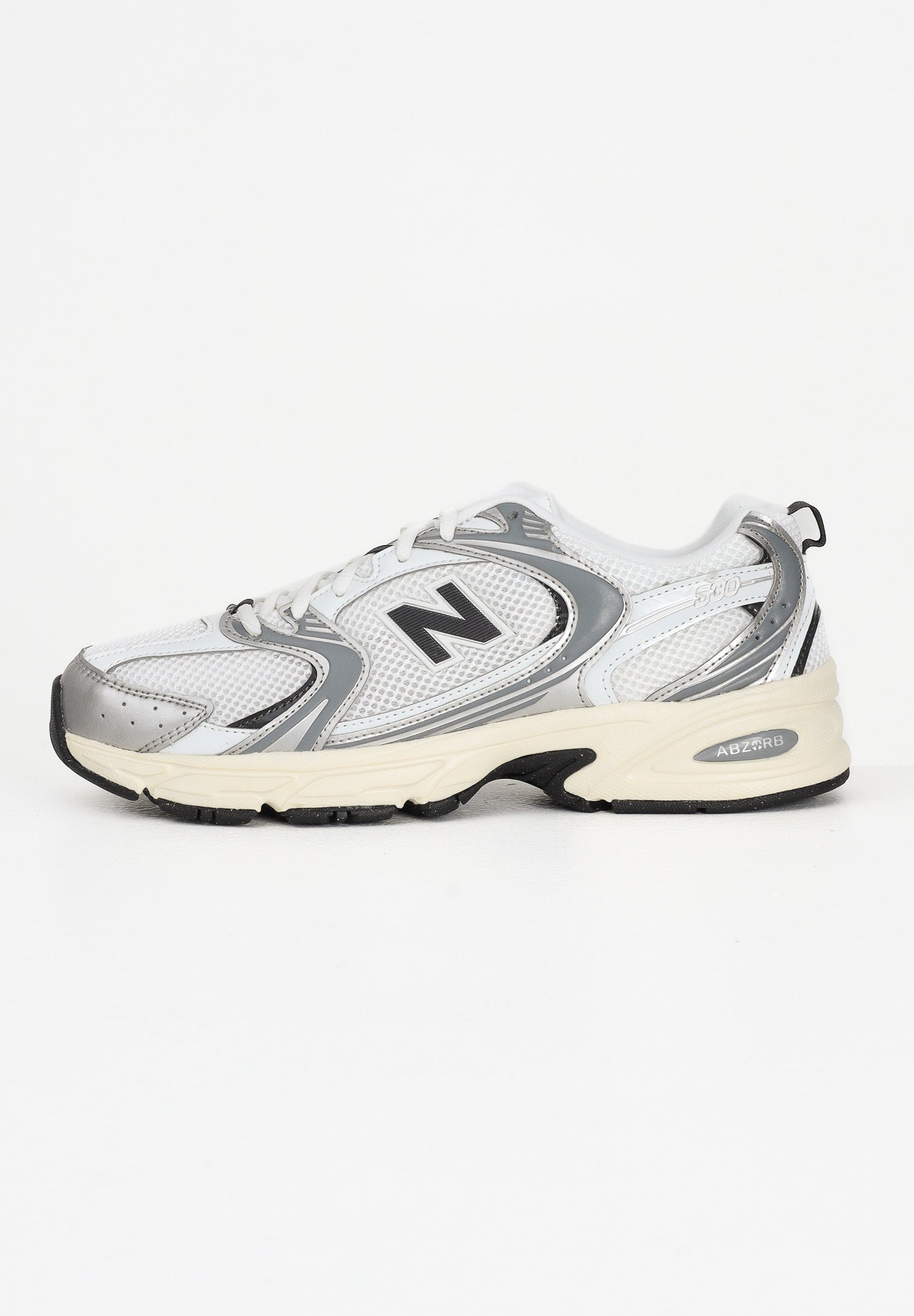 NEW BALANCE Sneakers 530 argento, bianche e nere da uomo U530ESA . NEW BALANCE 