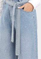 ODI ODI Jeans palazzo Murano in denim chiaro da donna impreziositi da strass MURANO100W5 C9 ODI ODI 